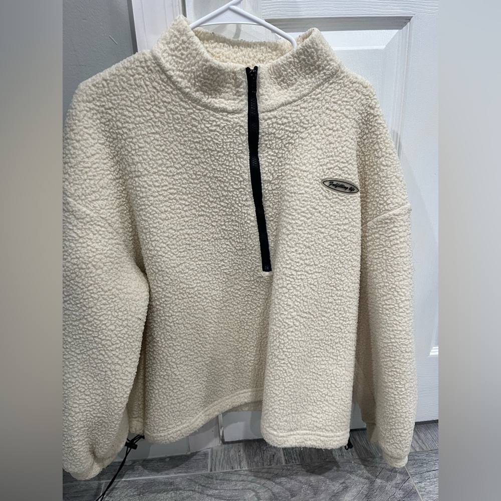 White Sherpa Zip-up